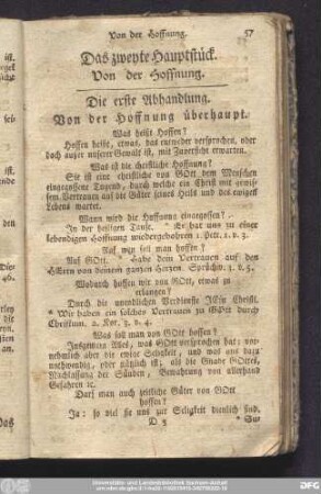 Das zweyte Hauptstück. Von der Hoffnung.