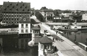 Elbing, Stadtansicht : Elbing (Elblag/Polen). Blick von Osten über den Elbing (Elblag) auf den westlichen Teil der Stadt