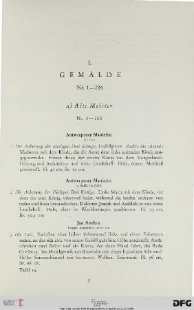 Alte Meister (Nr. 1-105)