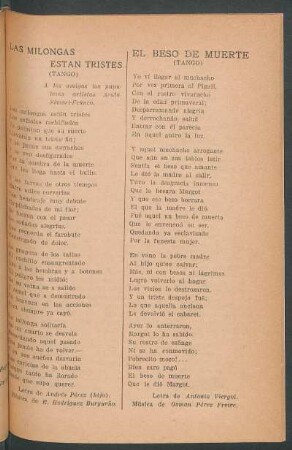El beso de muerte : (Tango)