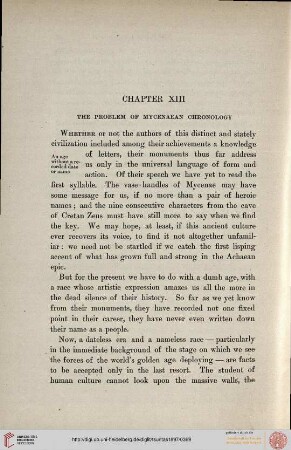 Chapter XIII: The Problem of Mycenaean Chronology