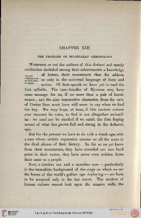 Chapter XIII: The Problem of Mycenaean Chronology