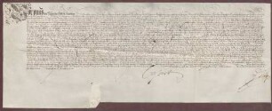 Magerethe Gerfalds Erben verkaufen vor dem geistlichen Gericht zu Straßburg den Schuldbrief von Hanemann Dürck an Markgraf Christoph I. von Baden mit 700 fl. zu 4% Zins an das große Spital
