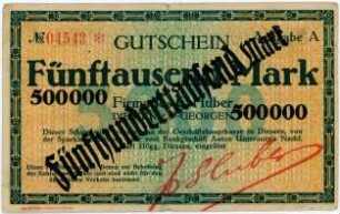 Geldschein / Notgeld, 500.000 Mark, 1923