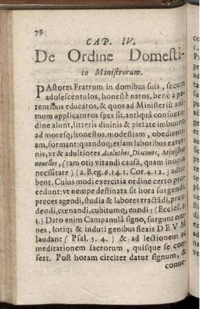 Cap. IV. De Ordine Domestico Ministrorum