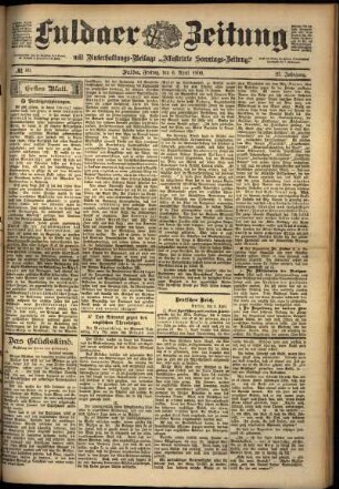 Erste Ausgabe vom Freitag, den 06. April 1900.