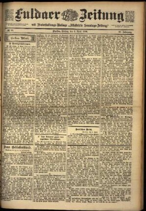 Erste Ausgabe vom Freitag, den 06. April 1900.