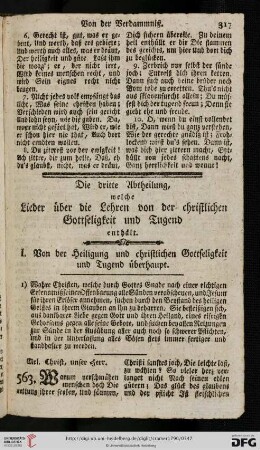 I. Von der Heiligung und christlichen Gottseligkeit und Tugend überhaupt