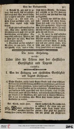 I. Von der Heiligung und christlichen Gottseligkeit und Tugend überhaupt