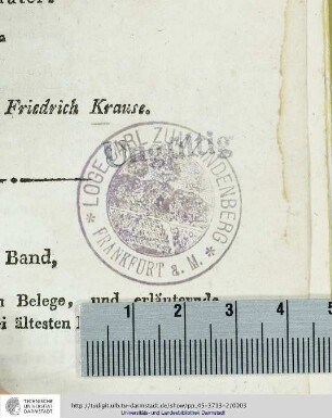 Stempel Loge Carl zum Lindenberg Detailaufnahme