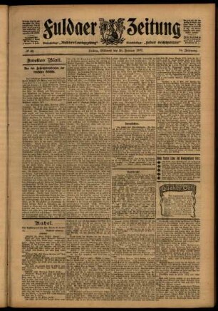 Zweite Ausgabe vom Mittwoch, den 20. Februar 1907.