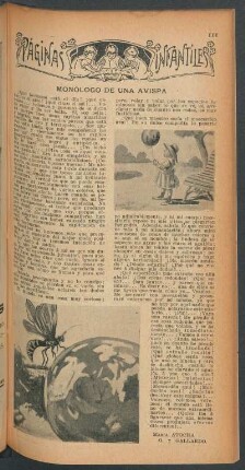 Monólogo de una avispa : Páginas infantiles
