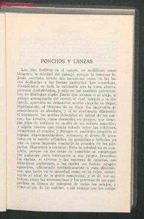 Ponchos y lanzas
