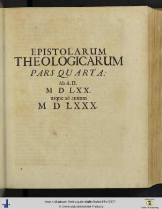 Epistolarum Theologicarum Pars IV.