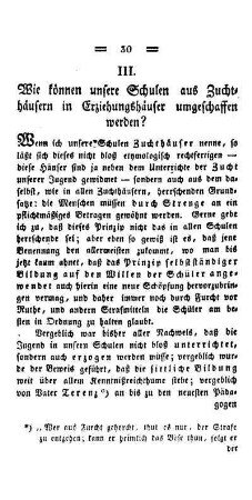 Wie können unsere Schulen aus Zuchthäusern in Erziehungshäuser umgeschaffen werden