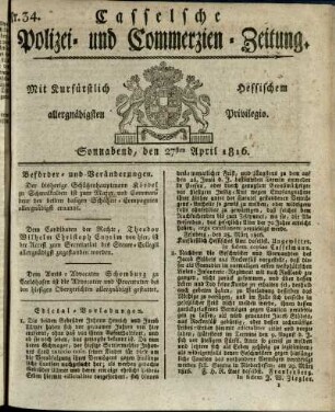 Nr. 34, Sonnabend, den 27sten April 1816