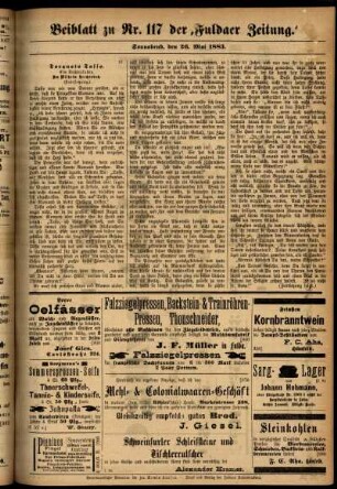 Ausgabe vom Samstag, den 26. Mai 1883.