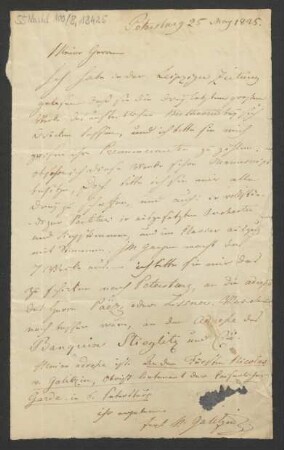 Brief an B. Schott's Söhne : 25.05.1825