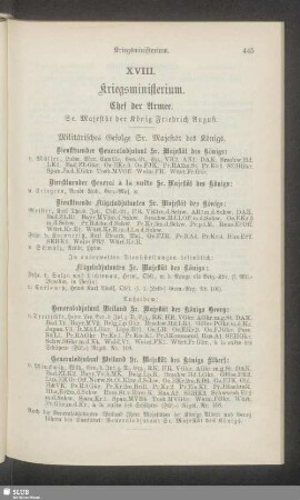 XVIII. Kriegsministerium