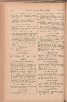 B. Schul- und Unterrichtswesen.