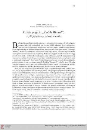 80: Dzieje pojęcia "Polski Wersal", czyli językowy obraz ¬świata