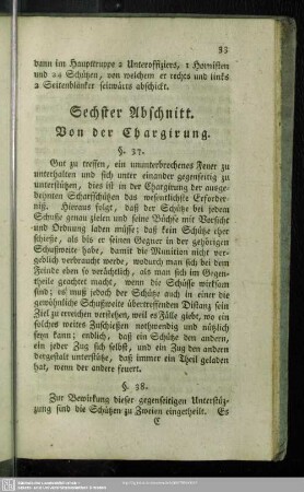 Sechster Abschnitt. Von der Chargirung