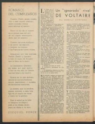 Un "ignorado" rival de Voltaire