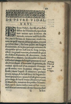 De Peyre Vidal, XXVI