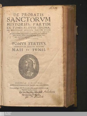 Tomvs Tertivs: Complectens Sanctos Mensivm|| Maii Et Ivnii