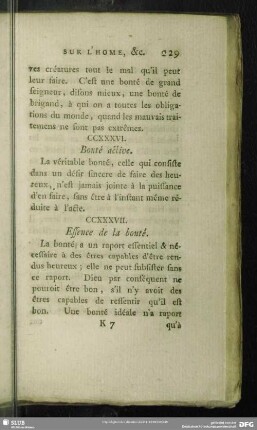 CCXXXVII. Essence de la bonté
