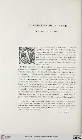 2. Pér. 26.1882: Le crucifix de Marbre de Benvenuto Cellini