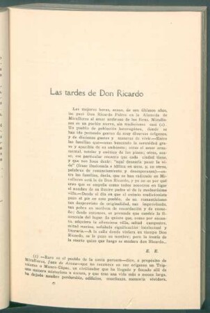 Las tardes de Don Ricardo