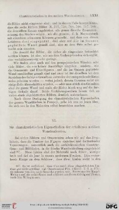 VI. Die charakteristischen Eigenschaften der erhaltenen antiken Wandmalereien