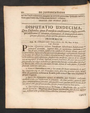 Disputatio Undecima, ...