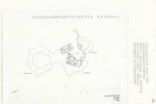 Autobahn-Raststätte, Homberg (Diplomarbeit bei Kurt Dübbers): Grundriss Kellergeschoss 1:200