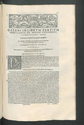 Galeni in librum tertium Hippocratis de morbis vulgaribus