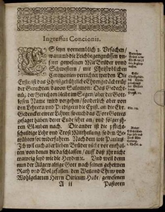 Ingressus Concionis; Textus Concionis; Elaboratio.