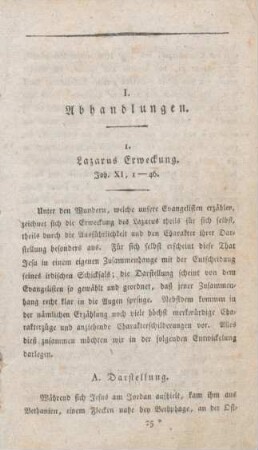 3-18 Lazarus Erweckung : Joh XI,1-46