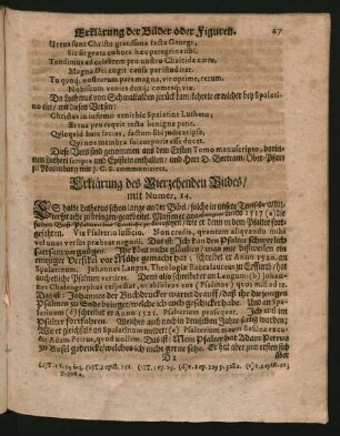 Erklärung des Vierzehenden Bildes/ mit Numer. 14.