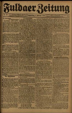Ausgabe vom Donnerstag, den 05. Februar 1920.