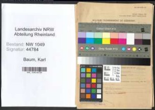 Entnazifizierung Karl Baum , geb. 16.09.1909 (Angestellter)