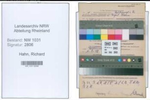 Entnazifizierung Richard Hahn , geb. 00.00.0000 (Studienrat)