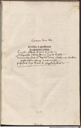 Consilia [et] questiones Frederici de Senis