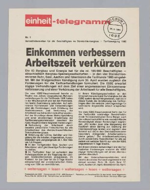 "Einkommen verbessern // Arbeitszeit verkürzen"