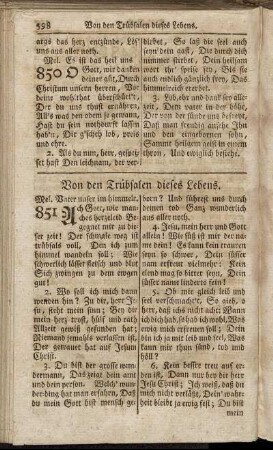 Von den Trübsalen dieses Lebens.