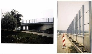 Lärmschutzwand auf Bauwerk U 28/O Unterführung der DB und der L 1200 in km 169,909 Glaswand