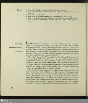 Erinnerung an Wilhelm Lachnit