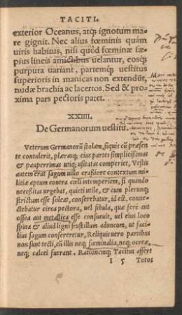 XXIIII. De Germanorum vestitu.