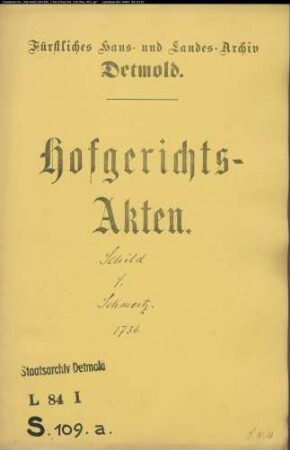 Schild, Nevelin zu Detmold gegen Christoph Schmertz zu Barntrup - Schuldforderung