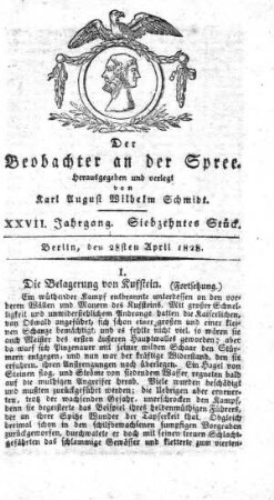 17. Stueck, 28. April 1828